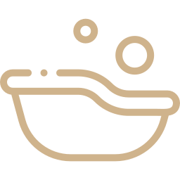 Minimal bathtub icon in beige