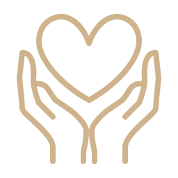 Hands holding a heart wellness icon