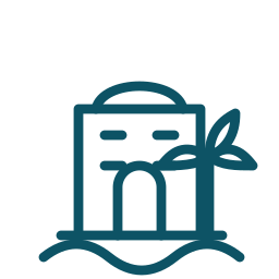 Wellbeings spa logo in teal line art